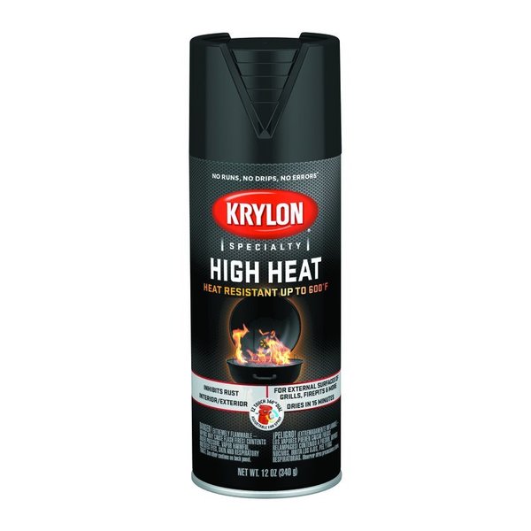 Short Cuts Krylon High Heat Satin Black High Heat Spray Paint 12 oz K01618777